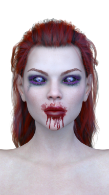 Dişi bir vampirin 3 boyutlu görüntüsü.