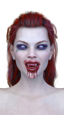 Dişi bir vampirin 3 boyutlu görüntüsü.