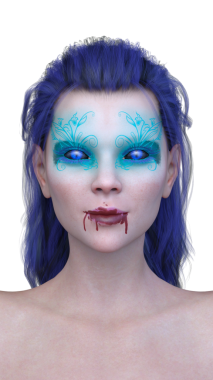 Dişi bir vampirin 3 boyutlu görüntüsü.