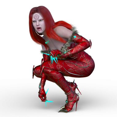Dişi bir vampirin 3 boyutlu görüntüsü