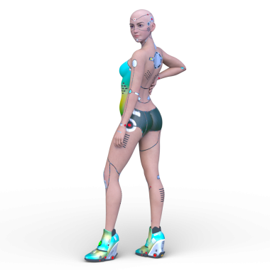 Dişi bir sayborgun 3D canlandırması