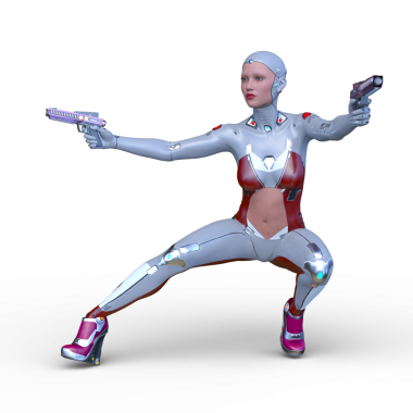 Dişi bir sayborgun 3D canlandırması