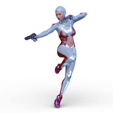Dişi bir sayborgun 3D canlandırması