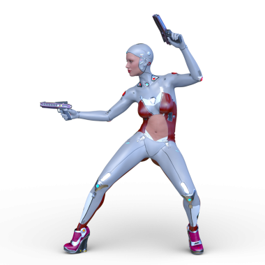 Dişi bir sayborgun 3D canlandırması