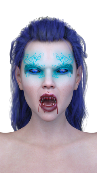 Dişi bir vampirin 3 boyutlu görüntüsü.
