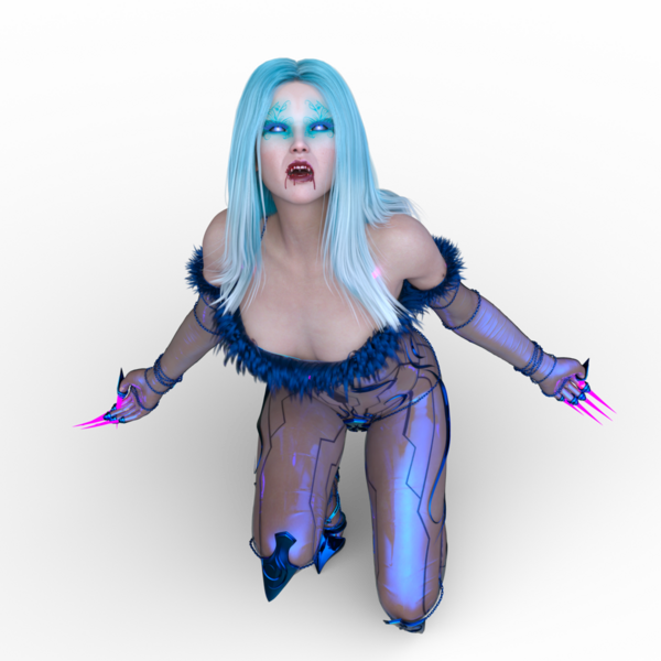 Dişi bir vampirin 3 boyutlu görüntüsü