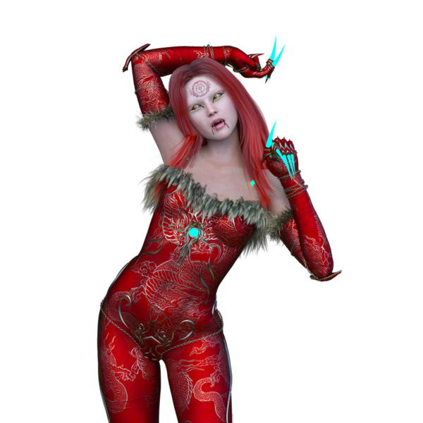 Dişi bir vampirin 3 boyutlu görüntüsü