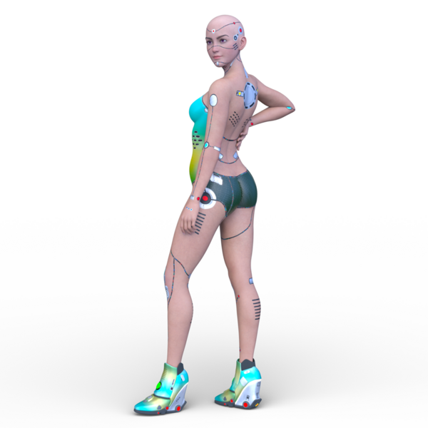 Dişi bir sayborgun 3D canlandırması