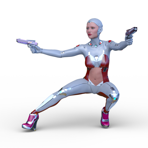 Dişi bir sayborgun 3D canlandırması