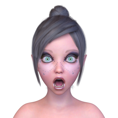 Bir kadının yüzünün 3 boyutlu görüntüsü.