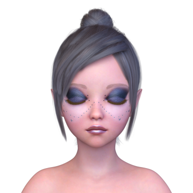 Bir kadının yüzünün 3 boyutlu görüntüsü.