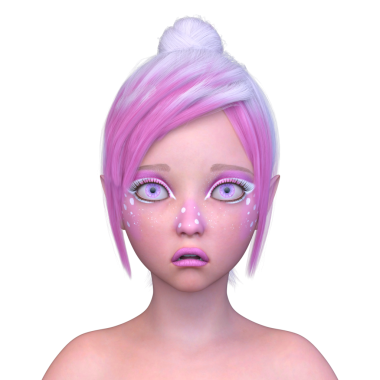 Bir kadının yüzünün 3 boyutlu görüntüsü.