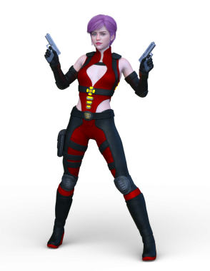 bir kadın savaşçı 3D render
