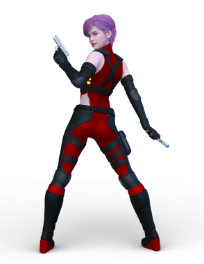 bir kadın savaşçı 3D render