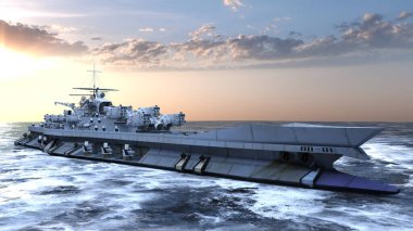 Uçak gemisinin 3D görüntülemesi