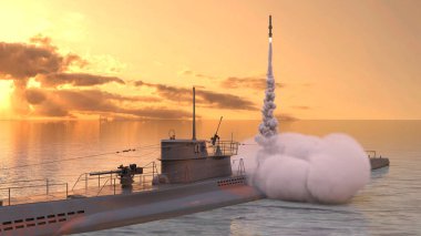 Balistik füze denizaltısının 3D görüntülemesi