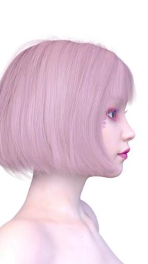 Bir kadının yüzünün 3 boyutlu görüntüsü.