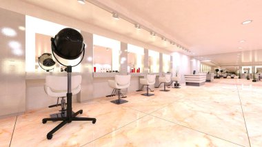 Güzellik salonunun 3 boyutlu canlandırması