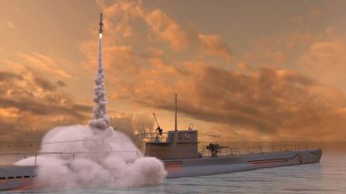 Balistik füze denizaltısının 3D görüntülemesi