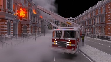 Yangın sahnesinin 3 boyutlu canlandırması