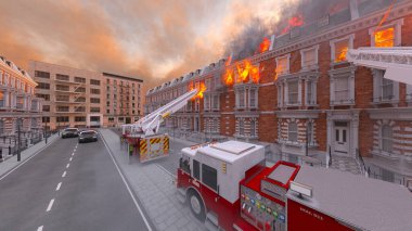 Yangın sahnesinin 3 boyutlu canlandırması