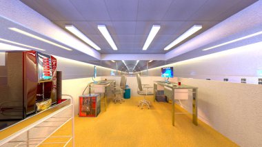 Giriş lobisinin 3 boyutlu görüntülemesi