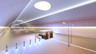 Giriş lobisinin 3 boyutlu görüntülemesi