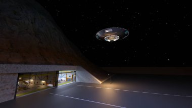 Uzay gemisi hangarının 3D görüntülemesi