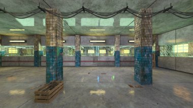 Terk edilmiş istasyonun 3B canlandırması