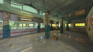 Terk edilmiş istasyonun 3B canlandırması