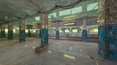 Terk edilmiş istasyonun 3B canlandırması