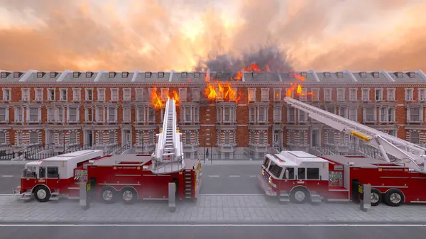 Yangın sahnesinin 3 boyutlu canlandırması