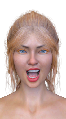 Bir kadının yüzünün 3 boyutlu görüntüsü.