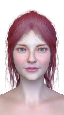 Bir kadının yüzünün 3 boyutlu görüntüsü.