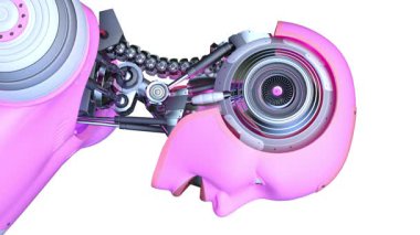 Dişi bir robotun 3D canlandırması