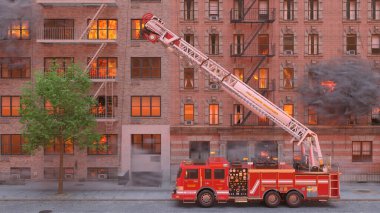 Yangın sahnesinin 3 boyutlu canlandırması