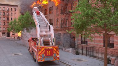 Yangın sahnesinin 3 boyutlu canlandırması