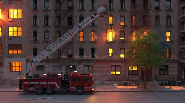 Yangın sahnesinin 3 boyutlu canlandırması