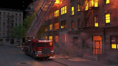 Yangın sahnesinin 3 boyutlu canlandırması