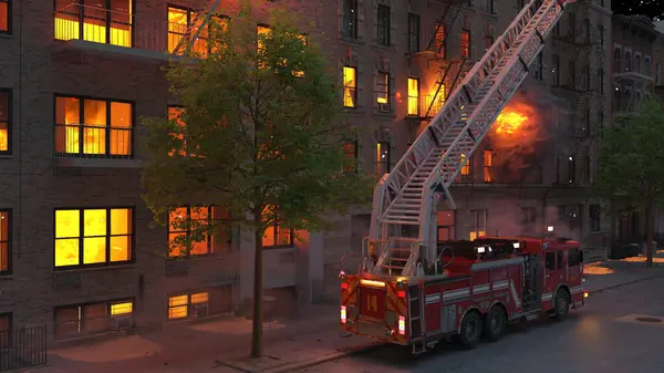 Yangın sahnesinin 3 boyutlu canlandırması