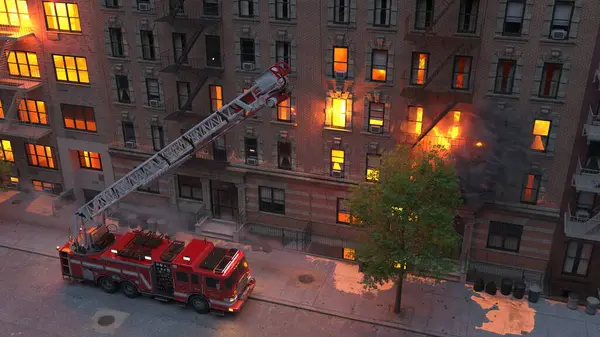 Yangın sahnesinin 3 boyutlu canlandırması