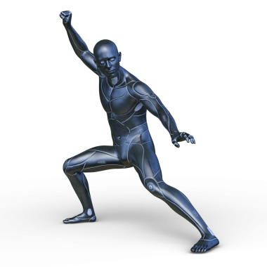 erkek bir cyborg 3D render