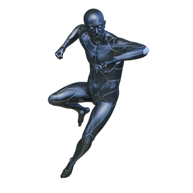 erkek bir cyborg 3D render