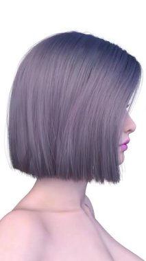 Bir kadının yüzünün 3 boyutlu görüntüsü.