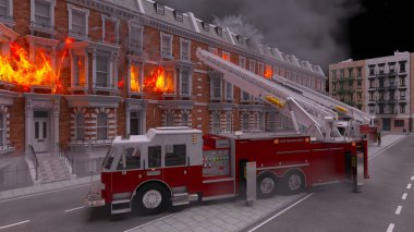 Yangın sahnesinin 3 boyutlu canlandırması