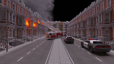 Yangın sahnesinin 3 boyutlu canlandırması