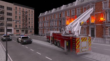 Yangın sahnesinin 3 boyutlu canlandırması