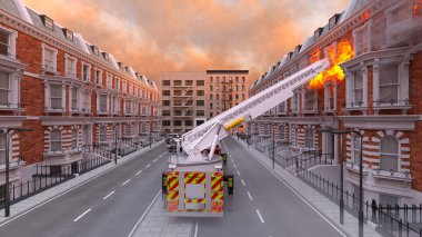 Yangın sahnesinin 3 boyutlu canlandırması