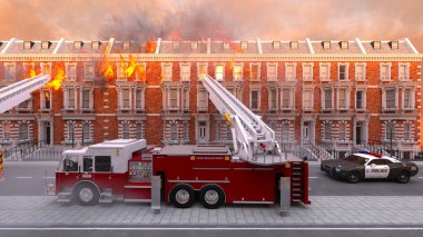 Yangın sahnesinin 3 boyutlu canlandırması