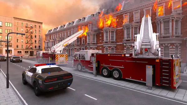 Yangın sahnesinin 3 boyutlu canlandırması